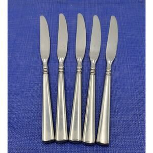Oneida EASTON All Glossy Stainless Flatware 9 3/8" Dinner Knives Set of 5